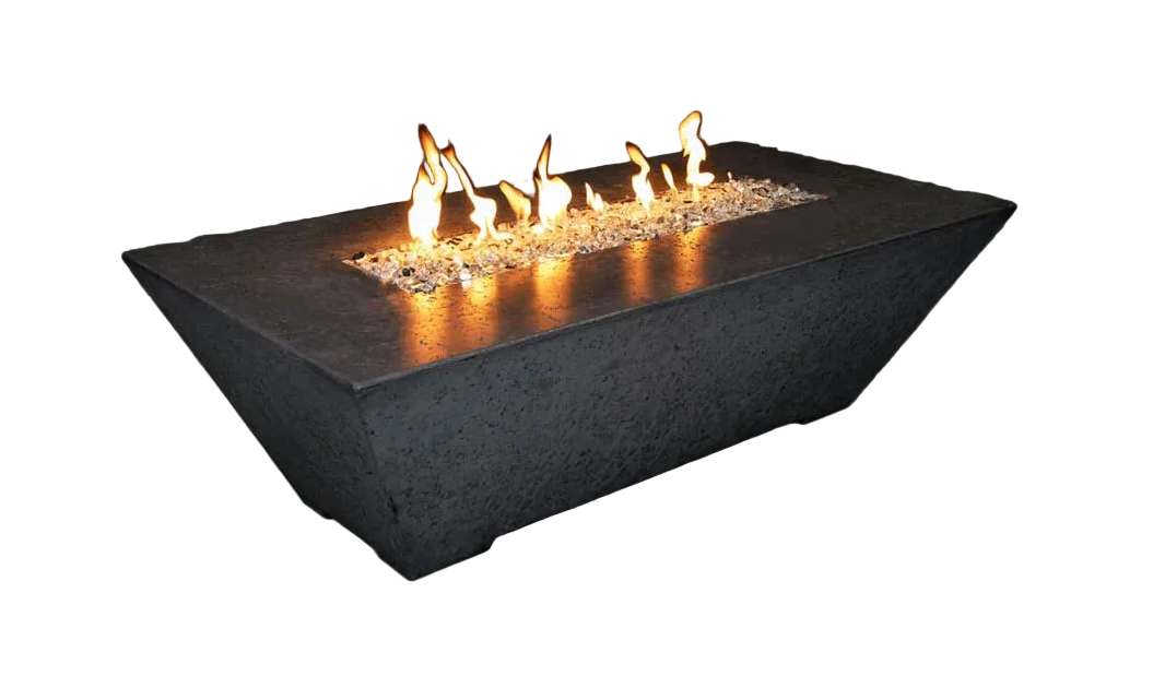 Grand Canyon Gas Logs 24” Tall Olympus Rectangular Fire Table – Liquid Propane / Black